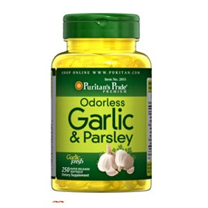 Puritan's Pride Odorless Garlic & Parsley 500 mg / 100 mg, 250 Softgels