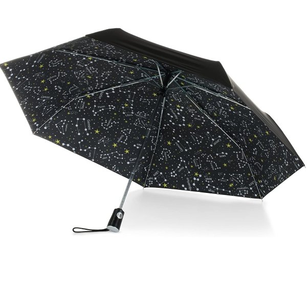Under Canopy Print Auto Open Close Umbrella, One Size, Zodiac