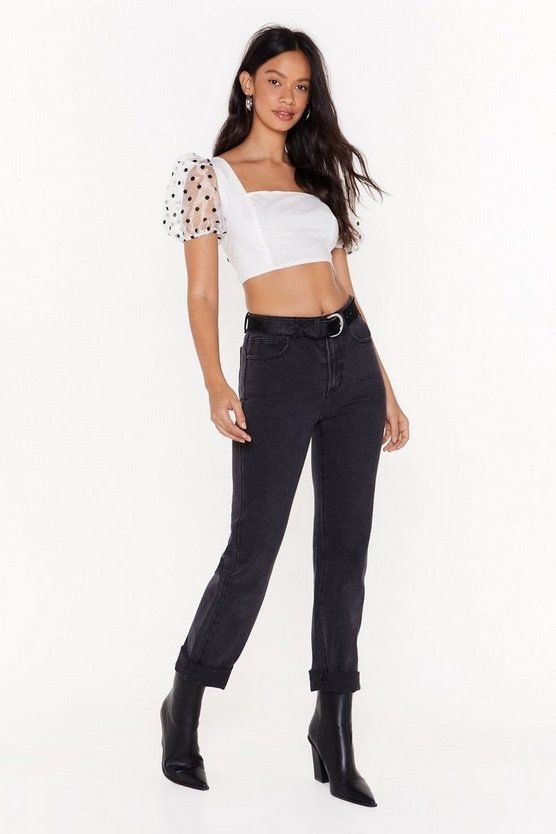 Organza Square Neck Top with Puff Sleeves | Nasty Gal