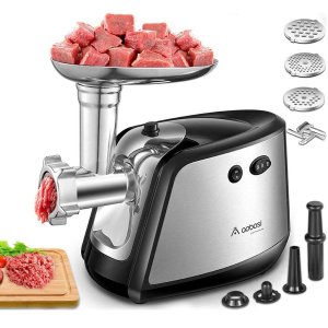 Homgeek Electric Meat Grinder, Sausage Maker Meat Machine With 3 Cutting Blades