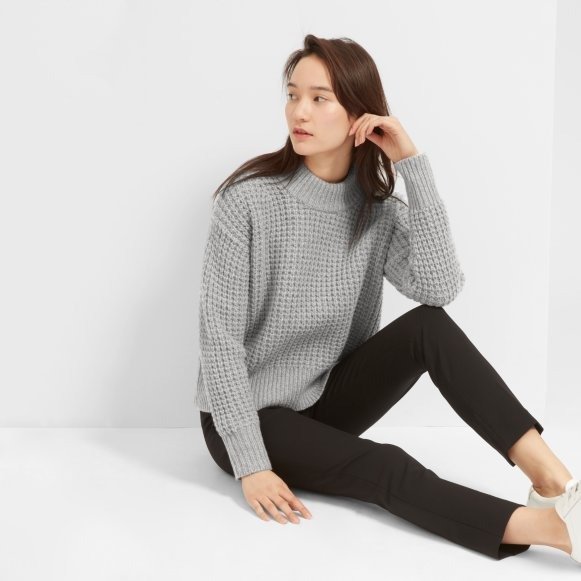 The Wool-Cashmere Waffle Square Crew