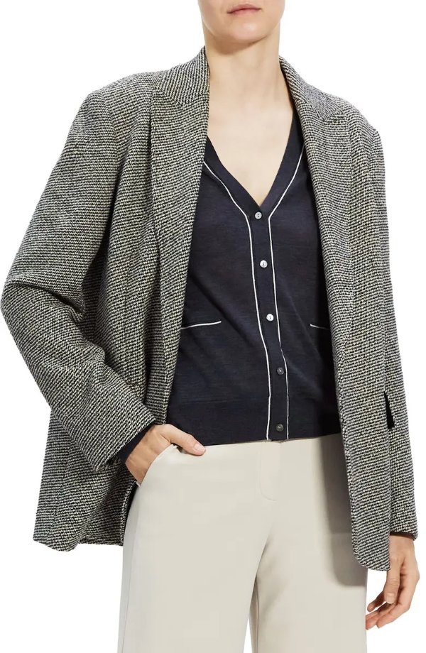 Relaxed Cotton & Wool Blend Jacket