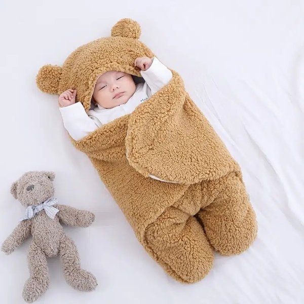Hot Selling Warm Solid Plush Sleeping Bag For Baby - Baby Products - Temu