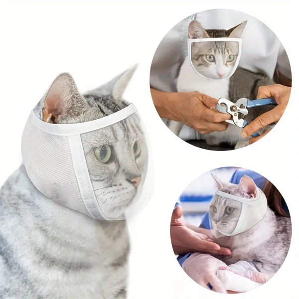 1pc Cats Manicure And Anti-biting Transparent Hood, Eye Mask For Cats Grooming Accessories