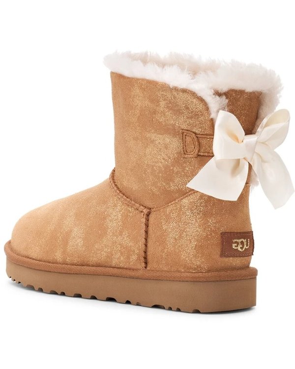 UGG Mini Bailey Bow Glimmer Suede Boot