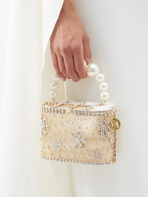 Holli Pavillion crystal-embellished handbag | Rosantica