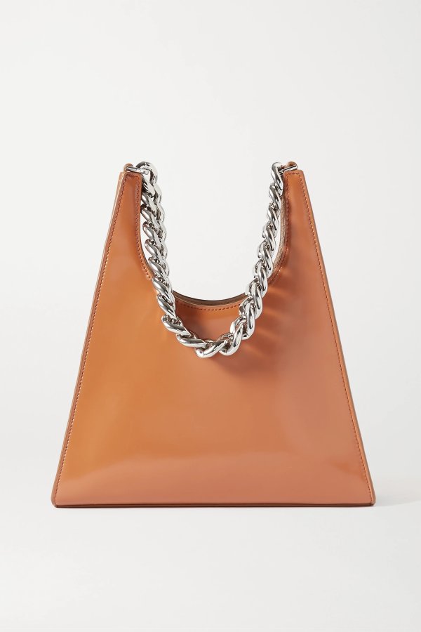 Rey Chain glossed-leather tote