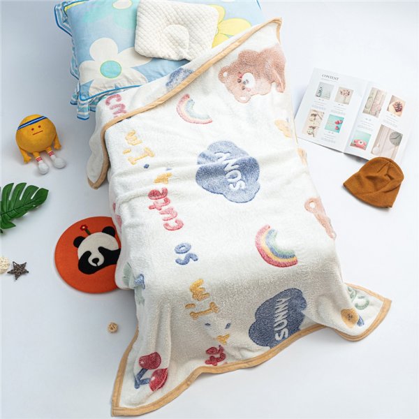 Cute Cartoon Fleece Blanket Baby Quilt Hold Blanket Home Bed Blanket Kids Bedding for All Seasons