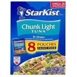StarKist Chunk Light Tuna in Water - 2.6 oz Pouch (Pack of 8)