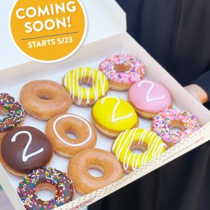Free dozen for graduatesComing Soon: Krispy Kreme 2022 Graduate Theme Donuts