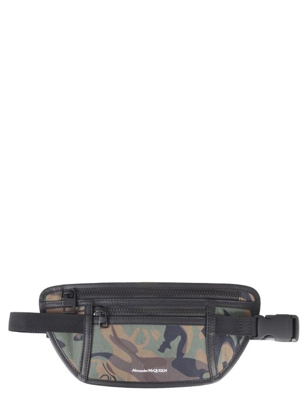 Camouflage-Print Zipped Belt Bag