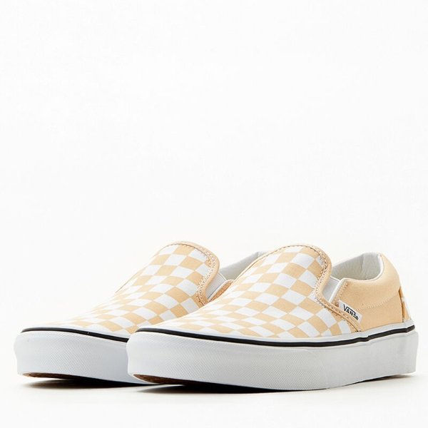 Peach Checkerboard Slip On Shoes | PacSun