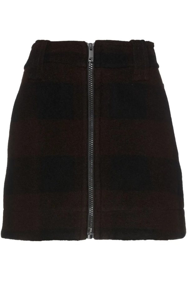 Checked wool-blend mini skirt