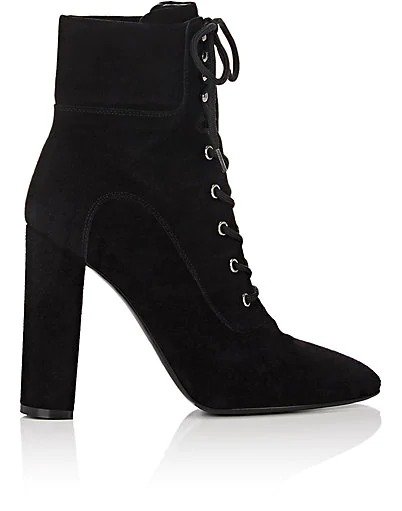 Suede Lace-Up Ankle Boots