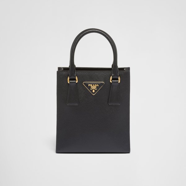 Saffiano Triangle Logo Tote Bag