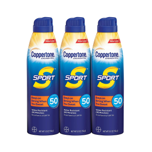 Coppertone 运动型防水强效防晒喷雾 SPF50 5.5oz 3瓶