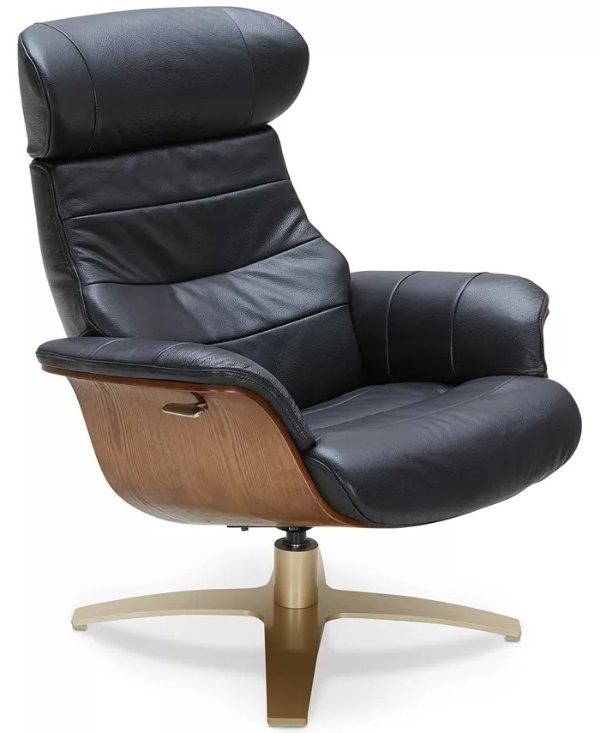 CLOSEOUT! Annaldo Leather Swivel Chair