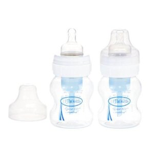 Dr. Brown's 大口径婴儿塑料奶瓶4盎司（2个装）