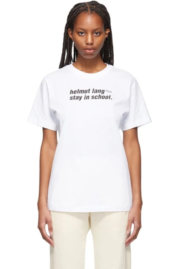 White 'School' T-Shirt