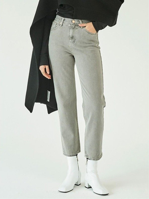 Basic Denim Pants -Gray Jean