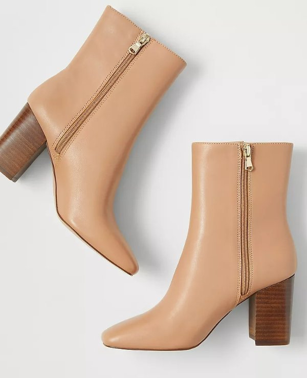 North Leather Booties | Ann Taylor
