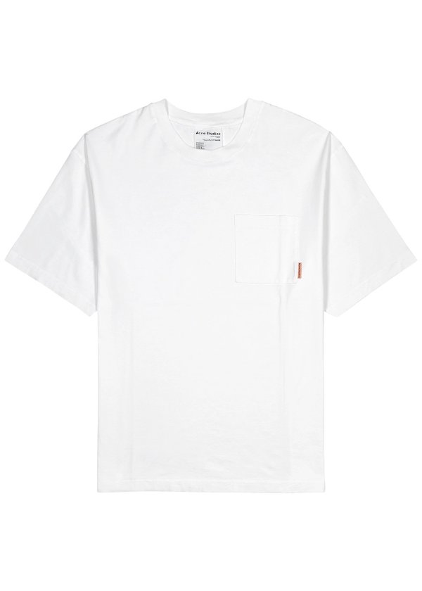 White crew-neck cotton T-shirt
