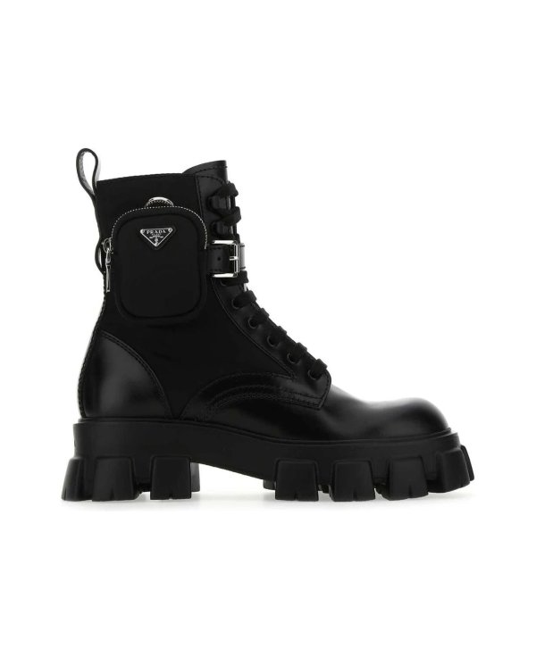 Strapped Pouch Combat Boots