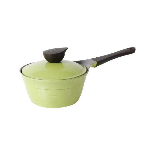韩国NEOFLAM Eela 多功能家用铸铝泡面汤锅 含有锅盖 #橄榄绿 1.9qt | 亚米