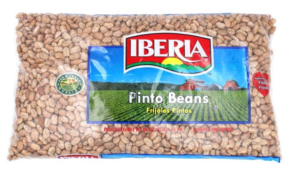 Pinto Beans 4 lb., Bulk Pinto Beans, Long Shelf Life Pinto Beans with Easy Storage, Rich in Fiber & Potassium, Low Calorie, Low Fat Food