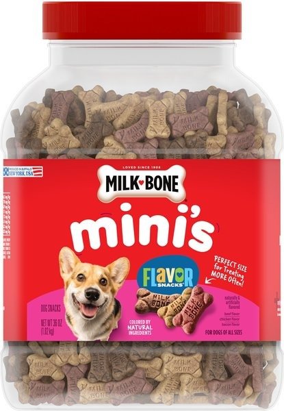 Mini's Flavor Snacks Beef, Chicken & Bacon Flavored Biscuit Dog Treats