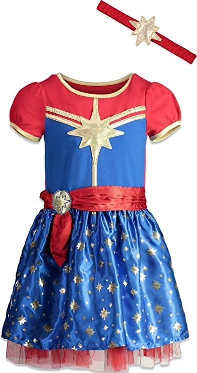 Avengers Captain Girls Cosplay Costume Dress Newborn to Big Kid