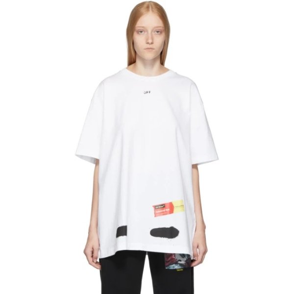 SSENSE Exclusive White Incomplete Spray Paint T-Shirt