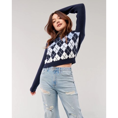 Hollister格纹毛衣