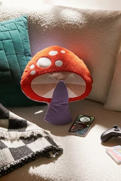 Mushroom Throw Pillow Bluetooth Speaker