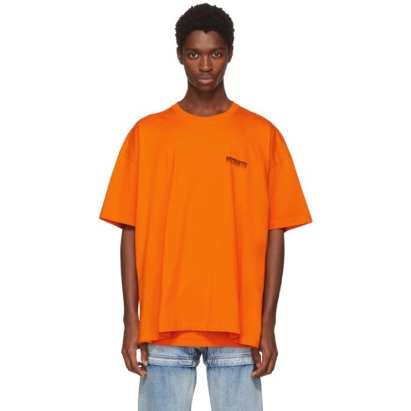 - Orange 'Speedhunter' Double Hem T-Shirt