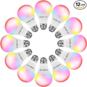 DAYBETTER Tuya Smart Light Bulbs, RGBCW WiFi Color Changing Led Bulbs Compatible with Alexa and Google Home Assistant, A19 E26 9W 800LM Multicolor Led Light Bulb, No Hub Required, Light Bulbs 12 Pack