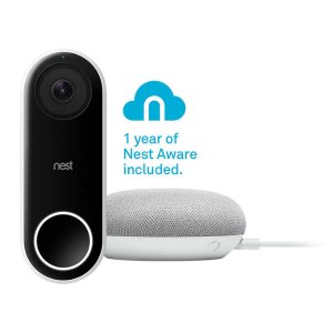 Google Nest Hello + Home Mini + 1-Year of Nest Aware