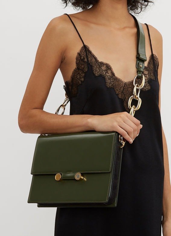 Caddy Chain Shoulder Bag in Green
