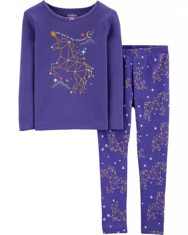 2-Piece Snug Fit Constellation Cotton PJs