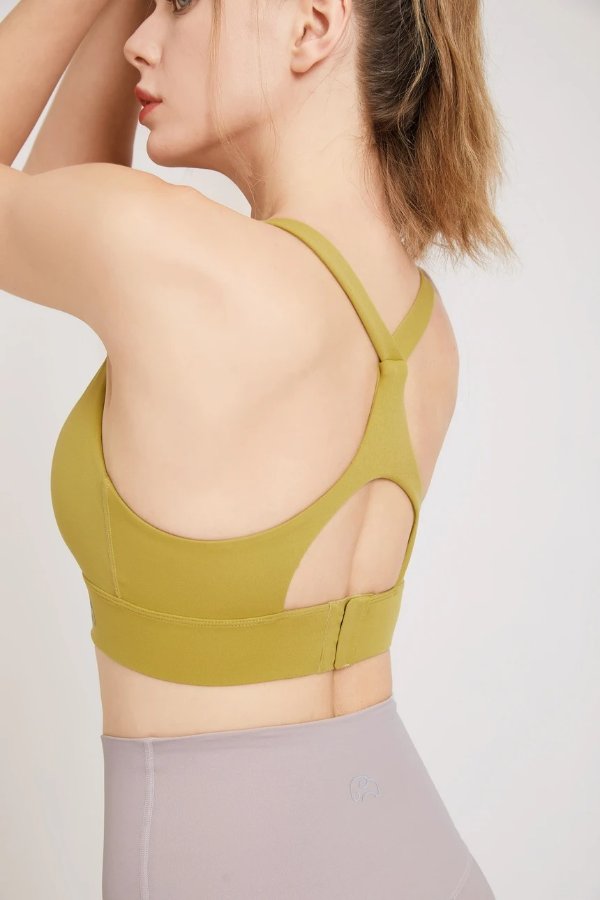 Supportive Sports Bra with Exposed Racerback Design
