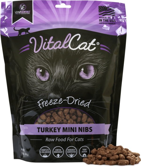Turkey Mini Nibs Freeze-Dried Cat Food, 12-oz bag - Chewy.com