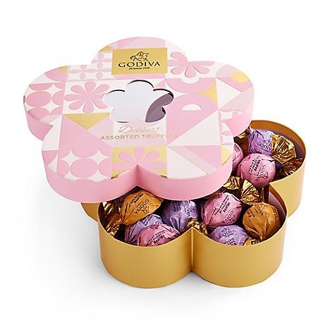 Wrapped Assorted Chocolate Flower Gift Box, 32 pc. | GODIVA