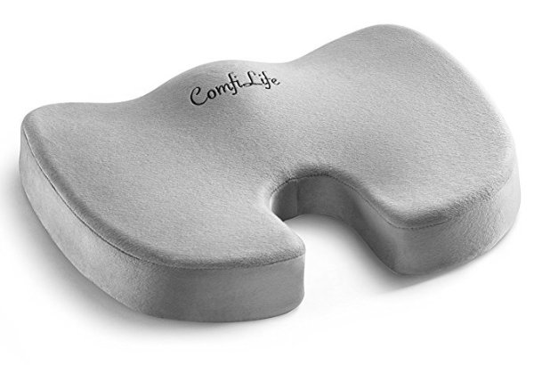 ComfiLife Premium Comfort Seat Cushion – Non-Slip Orthopedic Memory Foam Coccyx Cushion for Tailbone Pain – Office Chair Car Seat Cushion – Back Pain & Sciatica Relief