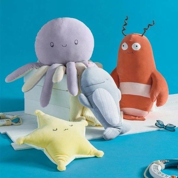 Stuffed Animal Pillow Cushion Plush Toy (Under the Sea Theme) - Small 20"/Large 28"
