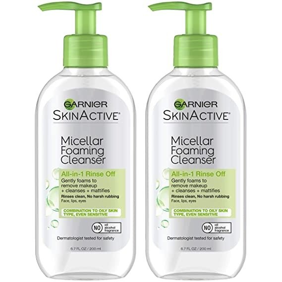 SkinActive Micellar Foaming Face Wash for Oily Skin, 6.7 Fl Oz (Packaging May Vary), Pack of 2