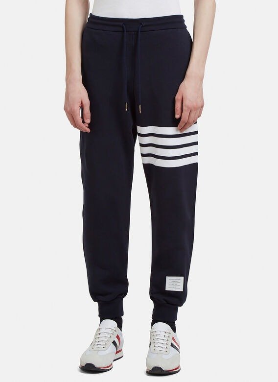 4 Bar Jersey Track Pants in Blue