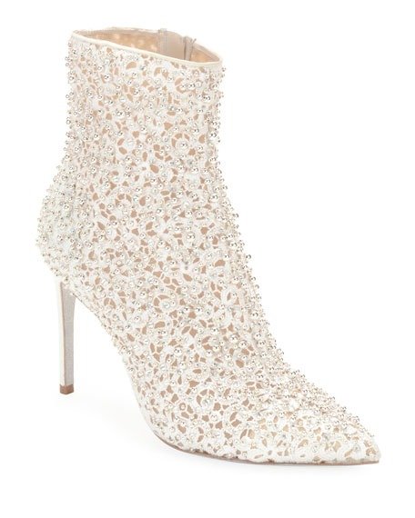 Embellished Booties with Golden Beading