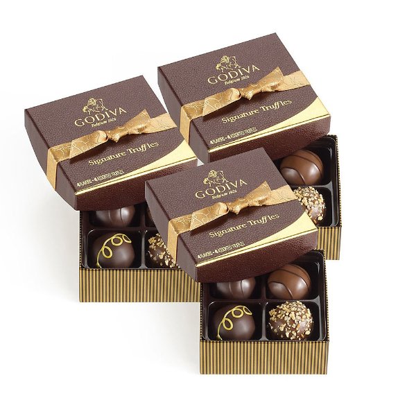 Signature Chocolate Truffles, Set of 3, 4 pc.each | GODIVA