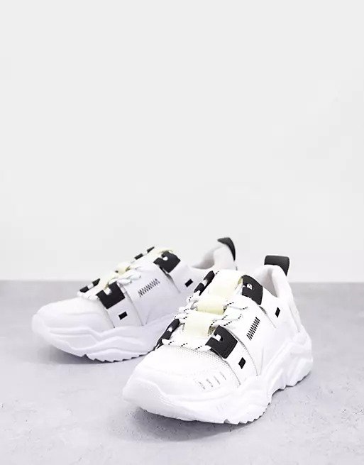 ASOS Topshop Cleo tech chunky sneakers in monochrome 62.00