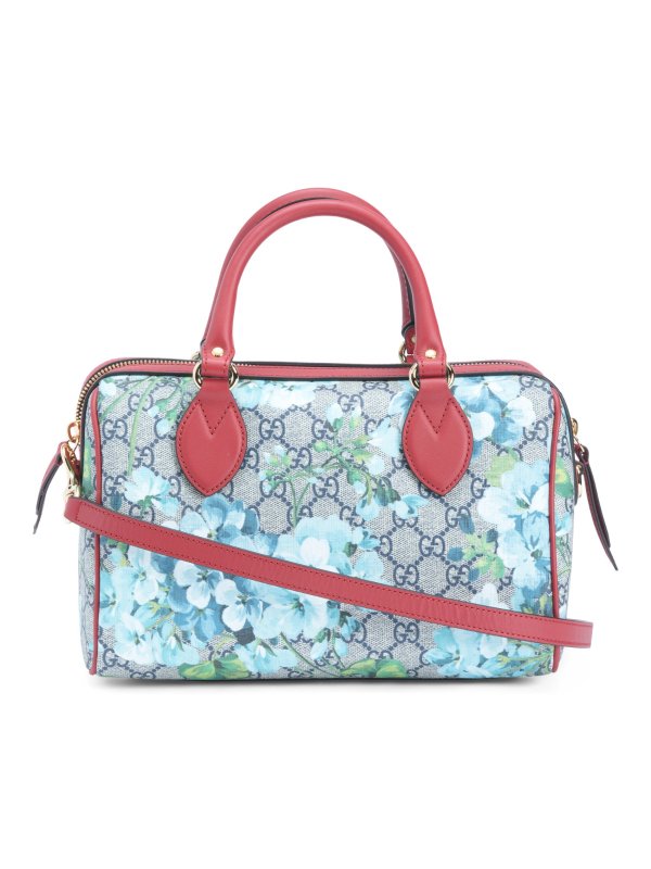 Made In Italy Logo Blooms Satchel With Leather Handles
